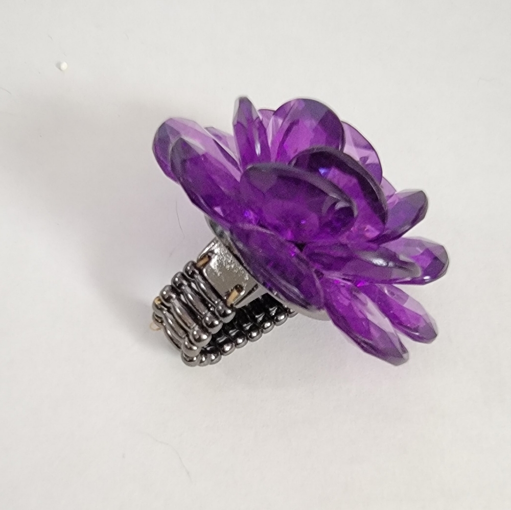 Amethyst Flower Gem Ring
